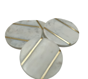 Sous-verres en marbre blanc personnalisés de 4 pouces, ronds, vierges, pour gravure laser, écologiques, épaisseur 10 mm, style classique, vente en gros - Product Image 2