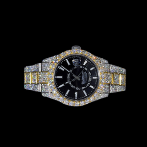 Reloj de Pulsera Deportivo de Moda con Logotipo Personalizado, Caja de Acero Inoxidable, Cuarzo, Colección Hip Hop, Esfera con Incrustaciones de Diamantes Moissanite Grandes - Product Image 1