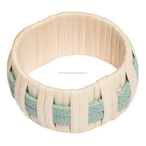 Anneau de serviette de mariage en bambou naturel, fait à la main, style bohème, décoration de table, écologique, personnalisable pour les traiteurs - Product Image 2