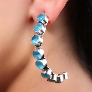 Classic Oxidized Brass <b>Charm</b> Earrings Zircon Stones Imitation Pearl Bell Shape Antique <b>Silver</b> Plated for Women Girls-Gift Her - Product Image 1