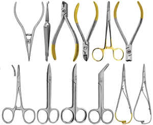 Kit de pinces, coupe-fil et ciseaux orthodontiques manuels en acier inoxydable T/C, instruments dentaires, outils chirurgicaux de classe I, couleur argent - Product Image 5