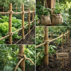 Cuerda de Yute Natural de 12 mm, 3 Hebras, Ecológica, Biodegradable, Cordón Trenzado para Jardinería, Embalaje, Decoración, Manualidades, Uso Agrícola LMCGLOBAL - Product Image 2