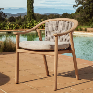 Sillas de Comedor Modernas para Jardín, Sillas de Cocina de Cuerda, Muebles Nórdicos para Hotel y Restaurante, Silla de Comedor de Diseño en Madera Natural - Product Image 1