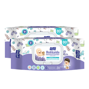 Sanisoft toallitas de bebé botánico Hokkaido Extracto de lavanda (80 hojas) precio al por mayor - Product Image 2