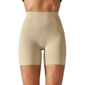 Shorts de sport pour femme, taille haute, couleur unie, en tricot élasthanne, respirant, taille élastique, sexy, pour le fitness, tendance, fabricant OEM - Product Image 6