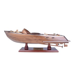 เรือเร็วขนาดเล็กแบบจำลอง งานฝีมือไม้ซีดาร์ ทาสีตกแต่งบ้านสไตล์ทะเล ของขวัญทางทะเล ขนาด 40.64 ซม. - Product Image 1