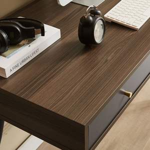 Mid Century Modern Home Office Computer <b>Desk</b> Walnut+Dark Grey Writing Study <b>Desk</b> with <b>Drawers</b> Multifunctional - Product Image 6