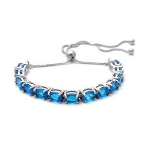 Neon Apatite Bolo <b>Bracelet</b> 925 Sterling Silver <b>Adjustable</b> Handmade Gemstone Jewelry Elegant Gift For Women - Product Image 2