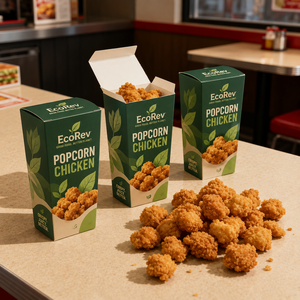 Caja para Alitas de Pollo Frito Desechable, Biodegradable y Ecológica con Logotipo Personalizado, Embalaje a Prueba de Aceite para Comida Rápida para Llevar - Product Image 4