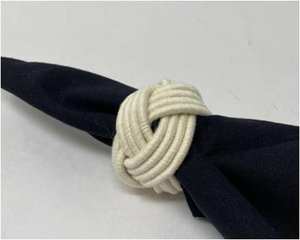 Anillos de Servilleta Hechos a Mano al por Mayor, Diseño Moderno de Nudo Marinero, Cordón de Algodón Natural, Ecológicos y Duraderos para Mesa - Product Image 2