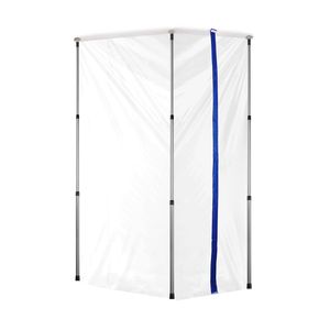 Sistema Barriera Antipolvere con 4 Pali Telescopici da 3,65 m, Borsa per il Trasporto e Telo in Plastica da 10x4 m per Membrane Architettoniche - Product Image 1