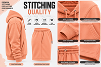 Ensemble sweat à capuche et short pour homme personnalisé, en molleton de coton pêche, décontracté, pour l'automne, avec logo imprimé sur le devant, ensemble 2 pièces pour homme
