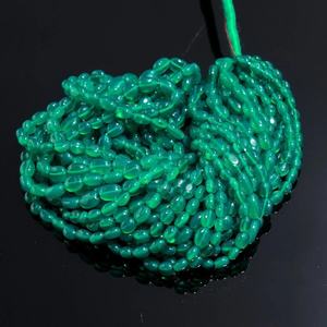 100% Natural Green Onyx Smooth Oval Shape Beads 6*8 mm 16 Inches Strands Natural Gemstone for Jewelry Making At Wholesale Price - Product Image 6