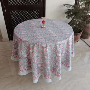 Hecho a mano Multi puro algodón indio granja estilo moderno cubierta de mesa bloque impreso Hogar y al aire libre boda Balajee - Product Image 1