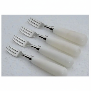 Juego de tenedores antiguos de acero inoxidable con mango de resina, modernos, para bodas, eventos, restaurantes, hoteles, juego de accesorios de vajilla de lujo. - Product Image 5