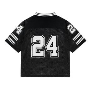Streetwear American Football Jersey Cropped Mesh <b>Top</b> Women V Neck Breathable Heavyweight Polyester Training Sports Shirts - Product Image 3