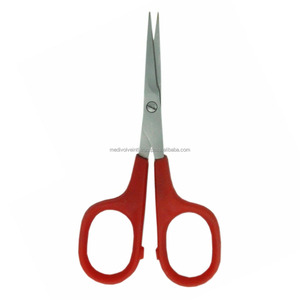 Tijeras de Aseo Profesionales Medivolve con Mango Rojo de Acero Inoxidable para Uñas, Cabello, Barba y Cutículas - Instrumentos Quirúrgicos - Product Image 1