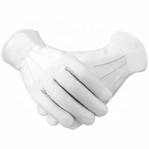 Guantes Masónicos de Algodón Blanco Sencillos, Suaves, Largos, Elegantes, para Uso Diario, para Todas las Estaciones, Accesorios de Vestimenta Masónica - Product Image 3