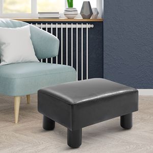 Piccolo Pouf Rettangolare con Rivestimento in Ecopelle, Seduta Imbottita in Schiuma, Materiale PU - Product Image 2