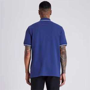 Men's <b>Blue</b> Short Sleeve Solid Color Oxford <b>Polo</b> <b>Shirt</b> Casual Woven Regular Fit - Product Image 1