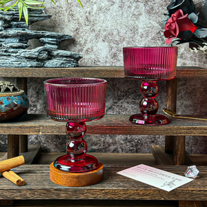 Verre à pied vintage français coloré, petit bol à dessert, tasses à pudding, verre à yaourt, coupe à glace - Product Image 4