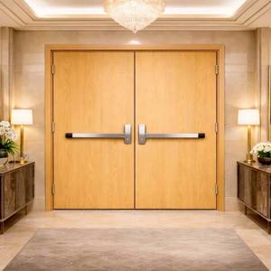 Puerta Resistente al Fuego de Madera de la Mejor Calidad con Núcleo de Acero y Sello Antihumo para Edificios Comerciales y Apartamentos Disponible para la Venta - Product Image 4