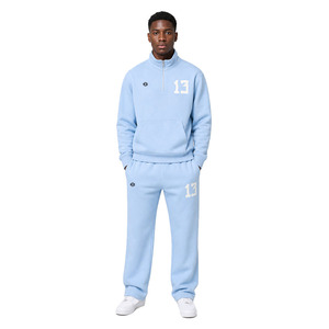 Conjuntos de Chaqueta con Cremallera de 1/4 y Pantalones de Chándal para Hombre, de Forro Polar Grueso, Estilo Urbano, Venta al por Mayor, Proveedor OEM, Sudaderas con Capucha - Product Image 1