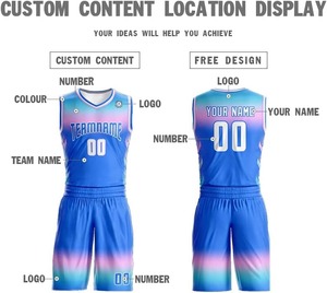 Uniforme de Baloncesto Sublimado Personalizado con Estampado Degradado, 100% Poliéster, Absorbente de Humedad, para Adultos, Unisex, Cuello en V - Product Image 4