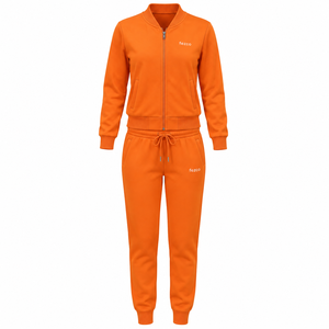 Ensemble de survêtement personnalisé chaud pour femme, collection automne-hiver, épais, 2 pièces, pantalon de jogging et sweat à capuche amples - Product Image 5