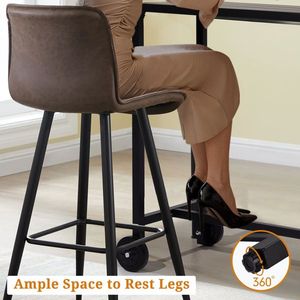 Table de bar d'extérieur de 40 pouces avec roulettes, rectangulaire, étroite, hauteur comptoir, mobilier de patio pour balcon, table de bar - Product Image 2