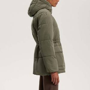 Veste matelassée en tricot pour femme, mi-longue, fermeture éclair, imperméable, hiver, à capuche, réversible, écologique, respirante - Product Image 4