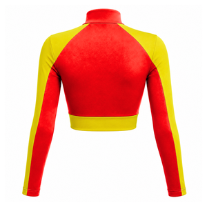 NSPDK Women's Color Block Workout Set <b>Turtleneck</b> <b>Crop</b> <b>Top</b> Loose Fit Drawstring Pants Sorority Sportswear Tracksuit - Product Image 3