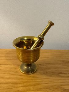 Heavy Duty Handmade Metal Mortar <b>And</b> Pestle <b>Set</b> For Crushing <b>Herbs</b> <b>Spices</b> Ayurvedic Medicine Preparation - Product Image 6