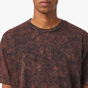 T-shirts personnalisés délavés à l'acide pour femmes, T-shirts Ringer délavés à l'acide, Logo personnalisé, Style vintage, Vente en gros - Product Image 2