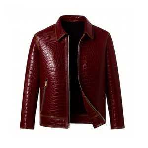 Nouvelle arrivée, veste en cuir de qualité supérieure, sur mesure, vente chaude, style classique, embossé crocodile, veste en cuir tendance pour hommes - Product Image 4