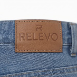 Jean en denim délavé coupe droite taille haute pour homme, coupe régulière, en coton, bleu décontracté, style printemps - Product Image 4