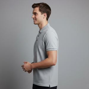 Camiseta polo para hombre OEM/ODM 100% algodón, corte ajustado, logotipo impreso DTF personalizado, secado rápido, manga corta, 3 botones. - Product Image 4