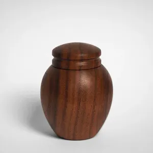 Urna de cremación de madera hecha a mano, pequeño recipiente conmemorativo, patrón de madera natural, elegante soporte para cenizas, recuerdos tributarios. - Product Image 3