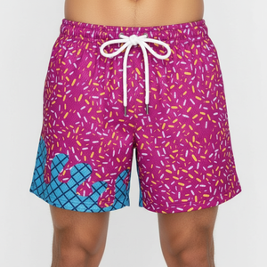 กางเกงขาสั้นกีฬาตาข่ายเอวยางยืด แห้งเร็ว ระบายอากาศได้ดี สำหรับผู้ชาย พร้อมโลโก้แบบกำหนดเองได้  สามารถปรับแต่งสีและลวดลายได้ - Product Image 1