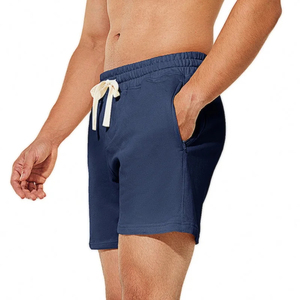 Short de bain décontracté pour homme, couleur unie violette, séchage rapide, avec cordon de serrage, taille mi-haute, en polyester tricoté - Product Image 6