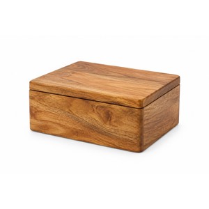 Boîte de rangement pour collations en bois de manguier, vente en gros |   Conteneur artisanal brun miel - Product Image 1