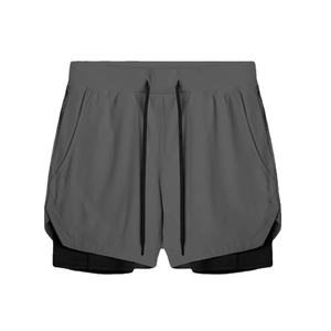 Pantalones Cortos Deportivos de Doble Capa para Hombre con Logotipo Personalizado, para Entrenamiento, Gimnasio, Correr, con Forro - Product Image 3