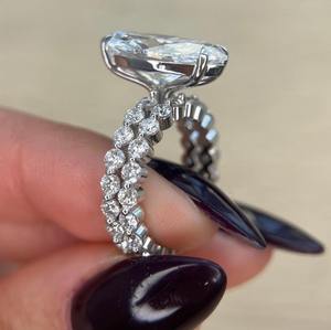 Anillo de Compromiso de Moissanita Avira Jewels de 1ct para Mujer, Anillo Nupcial de Oro Sólido de 10k, 14k, 18k, Joyería para Propuesta de Matrimonio, Corte Marquesa - Product Image 3