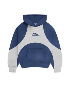 Custom Oversized Streetwear Acid Wash Sweatsuit Cotton Fleece Hoodie Set OEM Private Label Rhinestones Tracksuit Manufacturer - Product Image 2