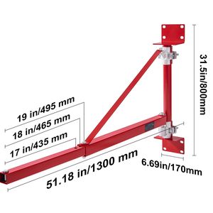 Braccio di supporto per paranco elettrico con capacità di carico massima di 1320 libbre, telaio in acciaio con braccio oscillante a 180 gradi, tipo a fune metallica. - Product Image 6
