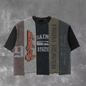 T-shirt Homme Oversize en Coton French Terry de Haute Qualité, Imprimé All-Over, Effet Délavé et Blocs de Couleurs – Fabricant de Streetwear - Product Image 6