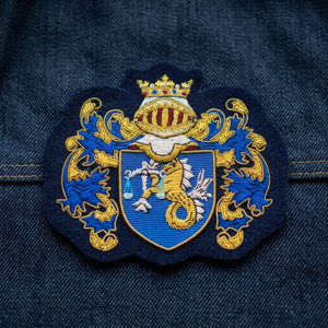 Custom Embroidered Patch With Crown And Eagle Design <b>Sew</b>-On Fabric Badge For Garment Circular Style - Product Image 4