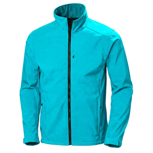 Men's Black Fleece Jacket Windproof Zipper Front Stand Collar Casual Autumn Wear Regular Fit Polyester - Product Image 6
