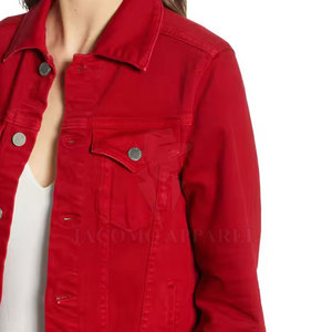 Veste en jean pour femme, prix abordable, qualité supérieure, style unique et taille personnalisable avec couleur au choix pour un look décontracté. - Product Image 5