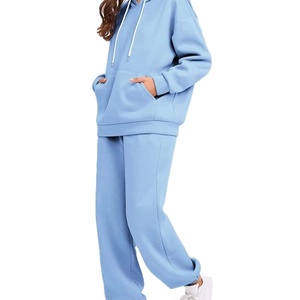 Chándales de gran tamaño OEM al por mayor para mujer, chándal de manga larga para correr, chándal, ropa de entrenamiento, chándal deportivo, 100% algodón - Product Image 5